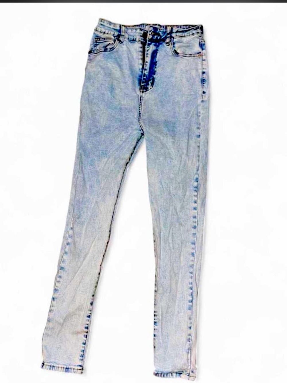 Chipre Women's extreme High-Rise acid Wash Skinny Jeans